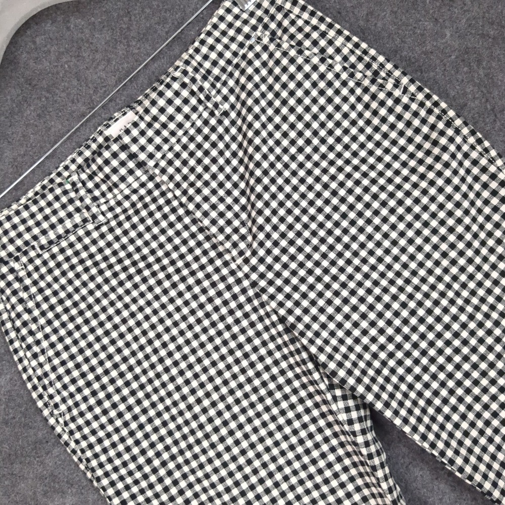 GAP Slim City Crop Pants Black White Gingham Checkered Trousers‎ Womens 0